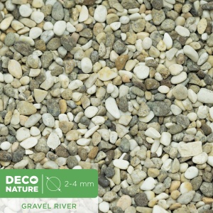 DECO NATURE GRAVEL RIVER - Натуральная галька для аквариума фракции 2-4 мм, 5,7л