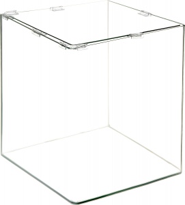 PRIME Аквариум куб панорамный 47л (350х350х390мм) с покровным стеклом и ковриком-подложкой