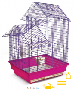 Клетка для птиц (30х23х47см), цвет фиолетовый