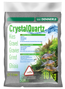 Dennerle Kristall-Quarz, гравий фракции 1-2 мм, цвет сланцево-серый, 10 кг