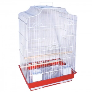 TRIOL Клетка для птиц (47,5х36х68см), цвет белый и красный