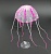 Декор Медуза из силикона для аквариума, плавающая. Цвет розовый, 10.5х20см.